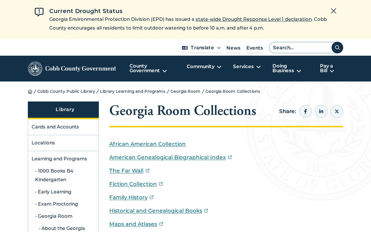 Cobb Georgia Room collections supporting Smyrna city directory research