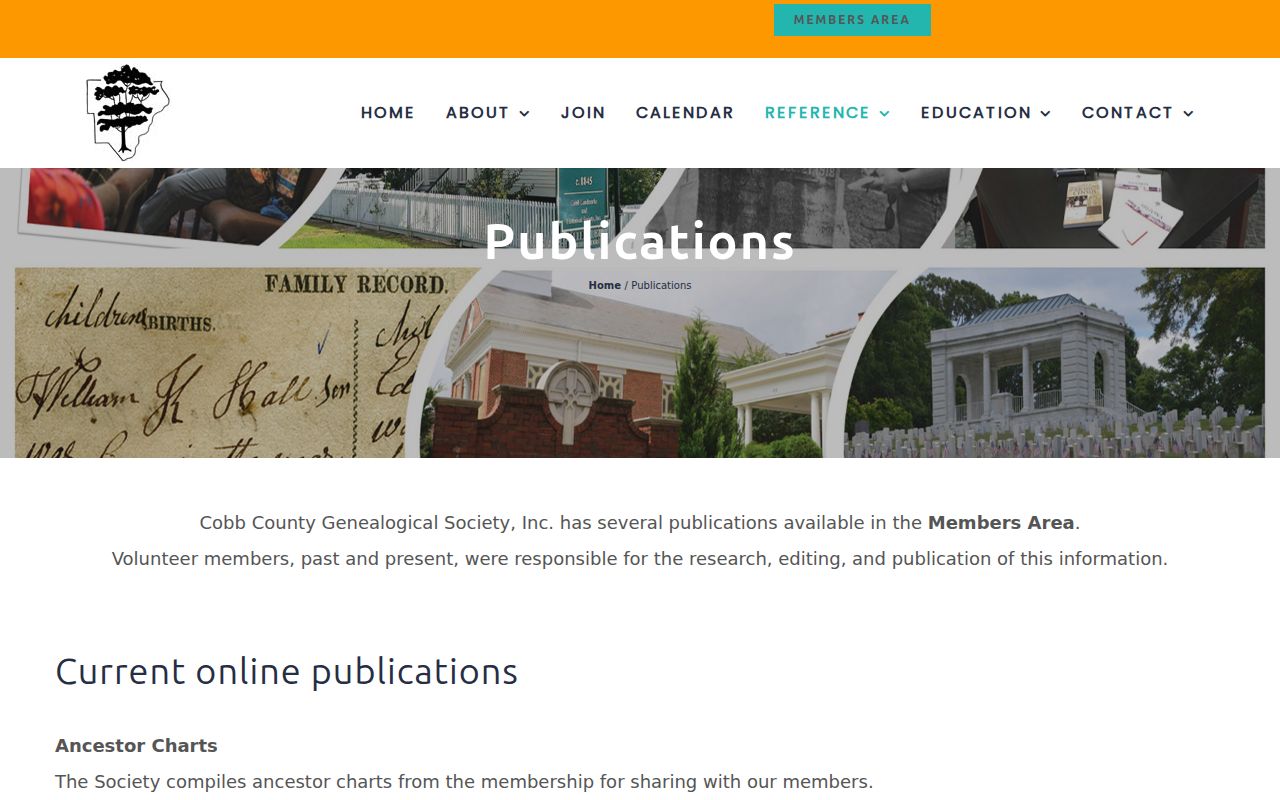 Smyrna previous residents Cobb genealogy publications